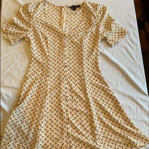 White blue and pink mini dress